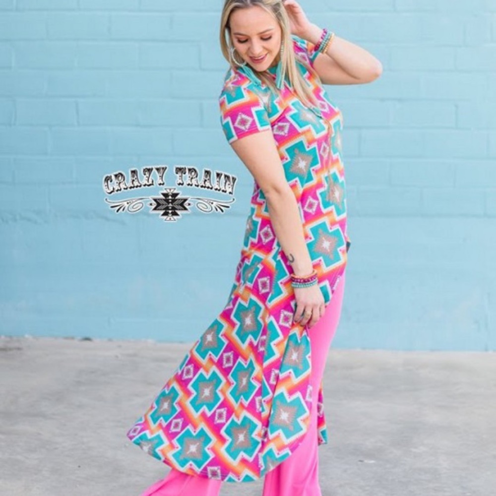 Crazy Train heartbreaker hi-low Tunic Top